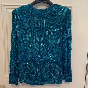 Teal sequined top